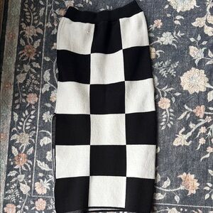 Black and White Checkered Skirt